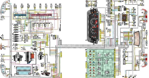 Электросхема ВАЗ 2114 инжектор 8 клапанов: схема электрооборудования и замена высоковольтных проводов