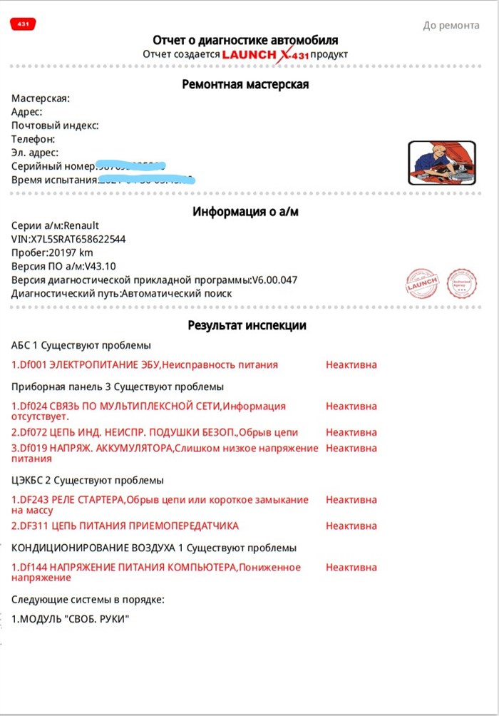 Обрыв Цепи Или Замыкание на Массу. Реле стартера