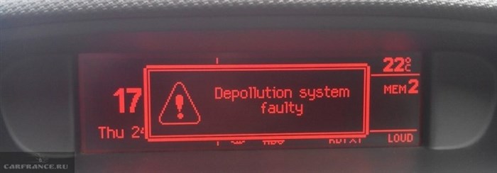 Depollution System Faulty Пежо 308 Перевод. Диагностика машины