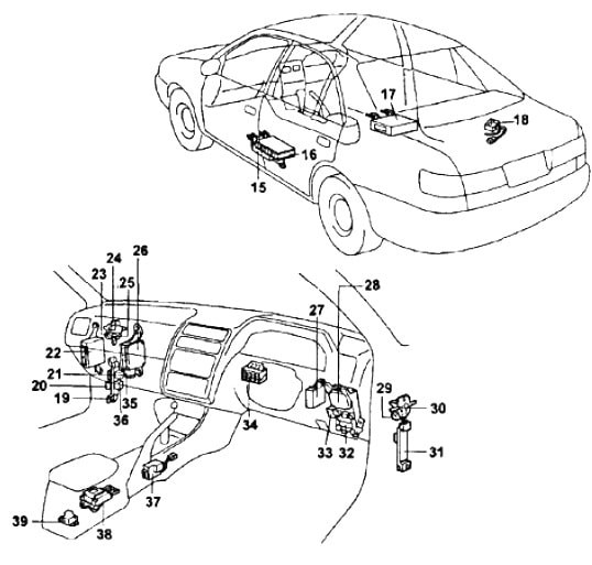 Габариты не Горят Toyota Corona Premio – Блок в салоне